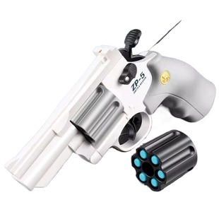 儿童左轮玩具枪ZP5吸盘软弹手枪转轮仿真吃鸡枪模型户外远射男孩8