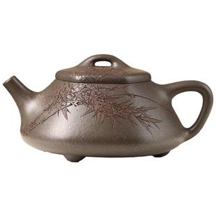 宜兴原矿紫砂壶纯手工名家大师李建军青灰段乐瓢泡茶壶家用170cc