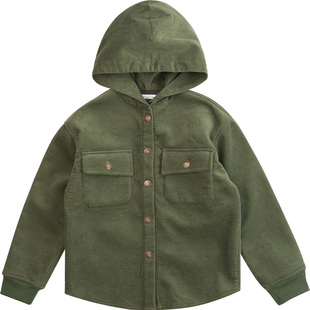 Cunyi纯一良品童装男童长袖衬衫秋冬新品儿童加绒连帽灯芯绒外套