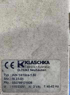 询价-德国KLASCHKA AIN1/410ca-1.60控制器，
