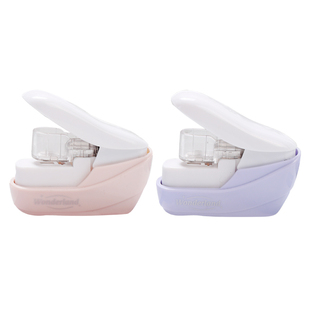 可得优无针订书机儿童手持迷你无钉订书器4页安全高颜值手账工具a6活页a4 小号无钉订书机优惠包邮