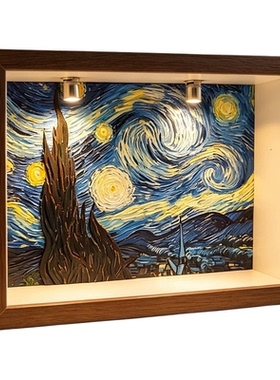 带灯中空相框盲盒手办防尘展示