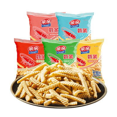 亲亲虾条大包装膨化食品休闲零食