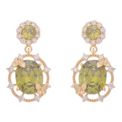 「弗洛兹湖畔」法式高级感新款小众复古女百搭闪耀橄榄绿项链锁