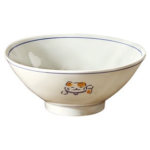 中式陶瓷斗笠面碗家用新款釉下彩拉面碗好看的汤面碗大号吃面大碗