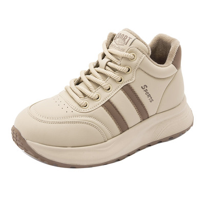 秋冬加绒平底板鞋女百搭2024新款