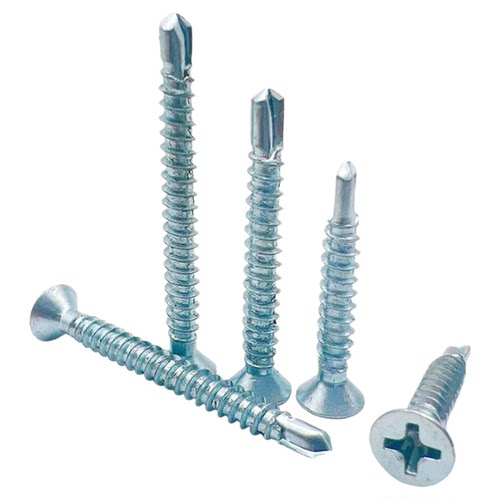 平头十字镀锌自攻自钻加长燕尾螺丝钉沉头钻尾螺丝钉M4.2M4.8