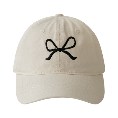 Himade韩版男女弯檐蝴蝶结棒球帽