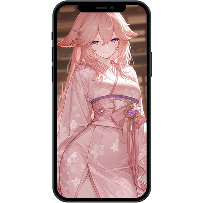 原神八重神子插画8K超清壁纸iphone苹果安卓手机电脑ipad平板壁纸