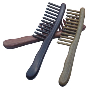 天然绿檀木插齿梳子单排卷发桃木梳玉檀香男女生长款家用按头皮