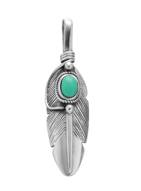 925纯银情侣镶石羽毛项链吊坠嘻哈个性潮男设计感挂坠手工DIY配饰