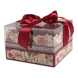 透明礼物盒礼盒空盒亚克力喜糖盒伴娘伴手盒子红色礼品盒包装盒