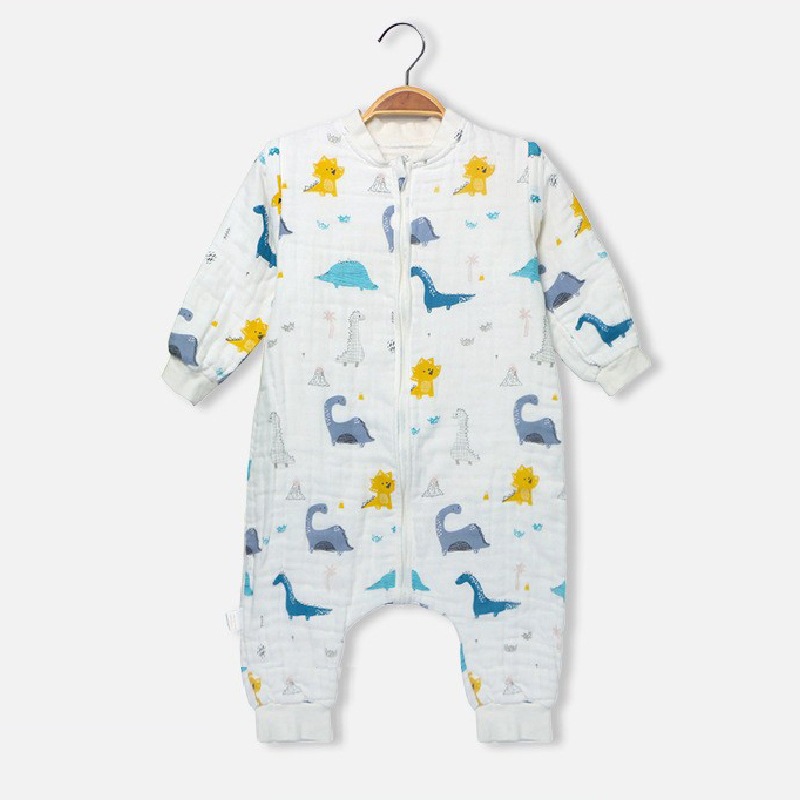 包邮！可拆袖睡袋层腿踢睡袋防两用款纱布6分家居服睡袋婴儿斗篷