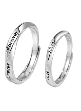 原创设计刻字999足银情侣对戒