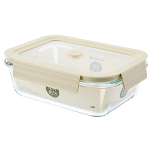 耐高温玻璃饭盒微波炉专用上班族大号食品级圆形高硼硅玻璃保鲜盒