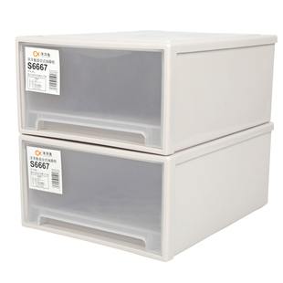 透明抽屉式收纳盒加厚塑料创意组合桌面整理盒办公衣柜内衣储物箱