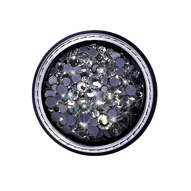 美甲鉆耐水洗網(wǎng)格燙底銀白月光香檳色超閃小號(hào)圓鉆不掉底指甲飾品