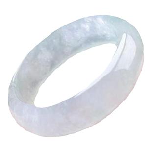 缅甸天然A货翡翠淡绿晴水戒指冰糯宽边甜水绿戒圈肥厚指环玉跑环