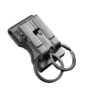 丛林豹男士纯不锈钢钥匙扣双环双扣汽车腰挂式穿皮带腰带商务礼品