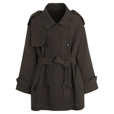 春季大码胖mm韩系薄款宽松风衣女