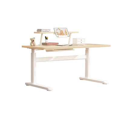 【好物体验专享】kenro课牛实木大白桌儿童学习升降桌孩子写字桌