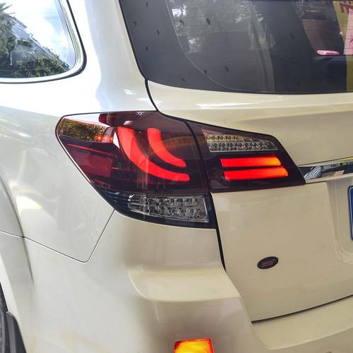 适用于斯巴鲁傲虎尾灯总成10-14款改装led后尾灯LED行车流光转向