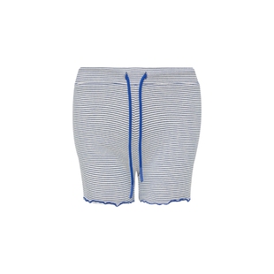 oneup弹力修身卷边花边条纹短裤女夏季小个子健身瑜伽运动超短裤