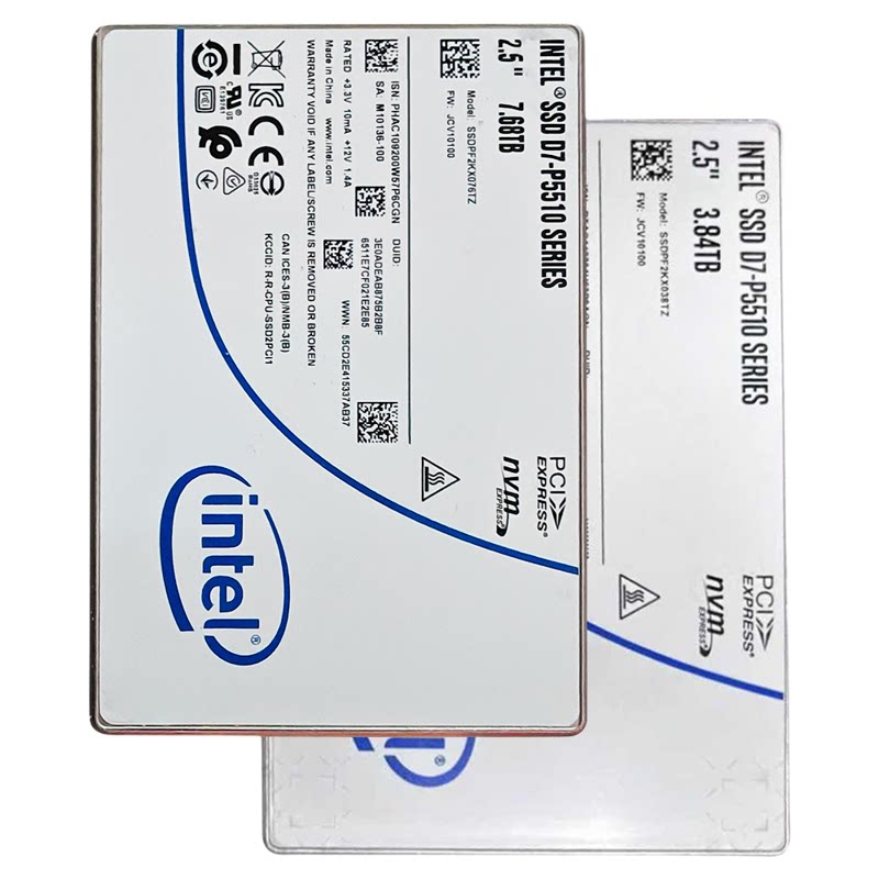 英特尔/Intel P5510 3.84T/7.68T企业U.2固态硬盘PCle4.0NVME协议