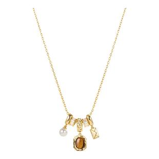 【王玉雯同款】Amber Lollipop虎眼石项链女宝石吊坠颈链新年礼物