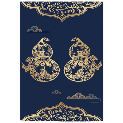 中式门帘红色福字免打孔