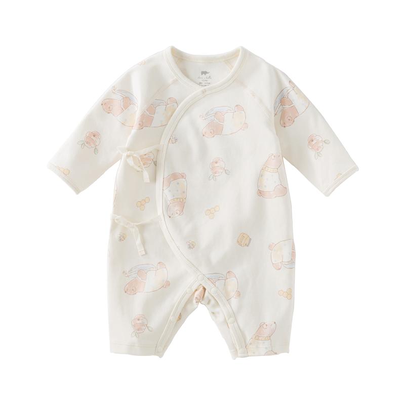 戴维贝拉新生婴儿衣服秋冬季纯棉婴幼儿贴身连体衣女宝宝长袖哈衣