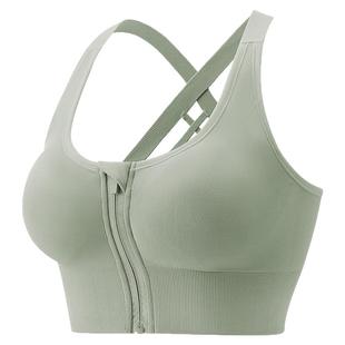 草本初色前拉链可外穿运动内衣女跑步防震防下垂文胸高强度背心
