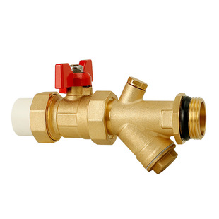 PPR过滤阀全铜加厚1寸活接热熔管地暖分水器阀门内外丝直通铜球阀