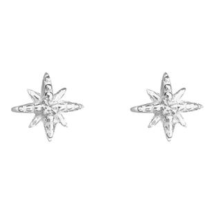 素泊集s999纯银八芒星耳钉小巧精致耳环睡觉养耳洞高级螺丝耳饰女