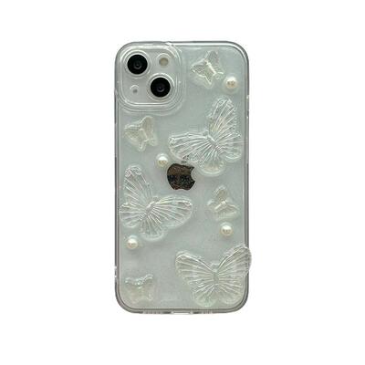 ins立体滴胶蝴蝶适用苹果14手机壳iPhone16ProMax新款12防摔xsmax硅胶13女款15保护套xs透明x创意小众全包软