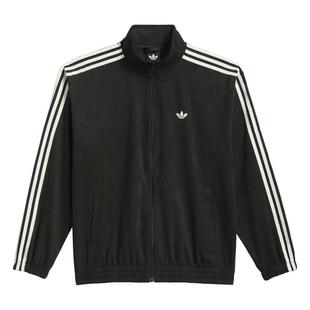 三条纹滑板风绒面质感复古运动夹克外套男秋adidas阿迪达斯三叶草
