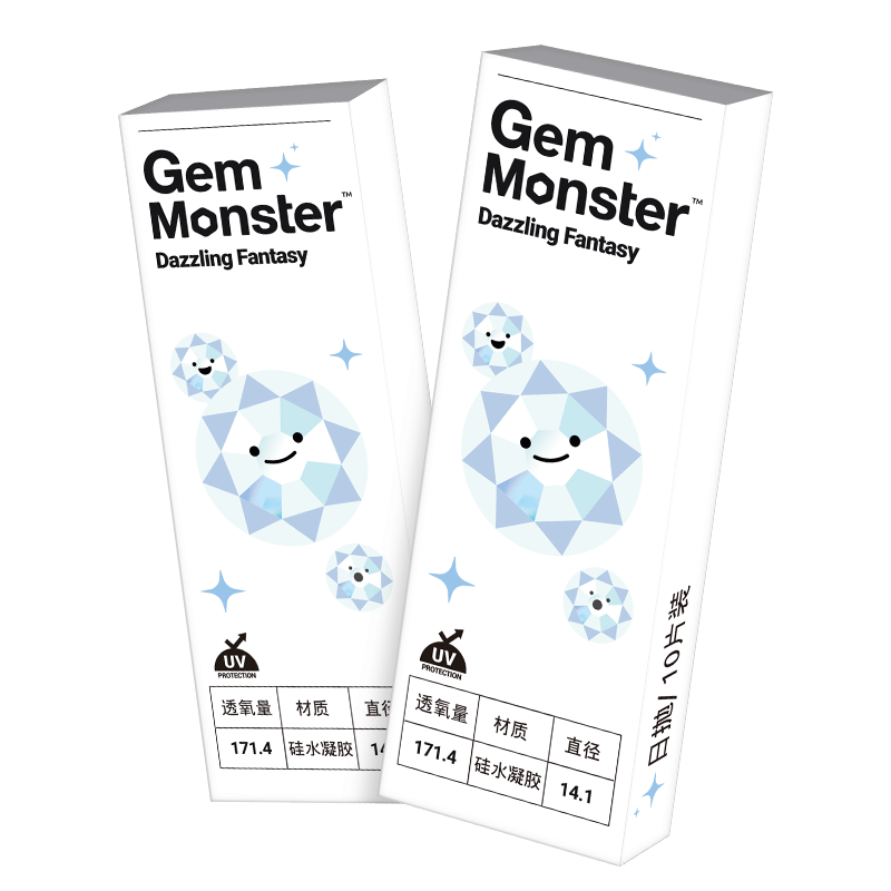 【清库】GemMonster琦洛丽美瞳硅水凝胶月抛2片明基隐形眼镜