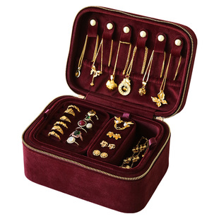 丝绒多层黄金首饰盒收纳盒项链戒指耳钉高档精致2025年新款绒布盒