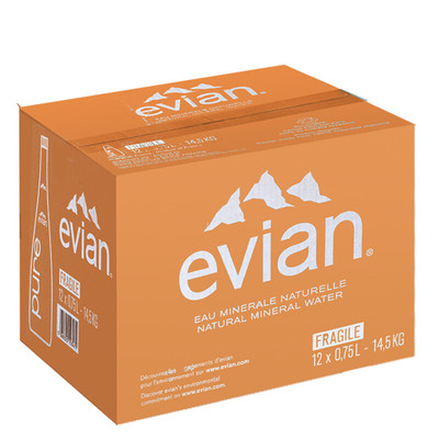 依云天然矿泉水750ml*12瓶整箱