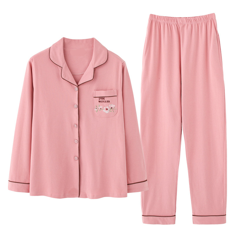 睡衣女春秋季纯棉长袖芬腾家居服
