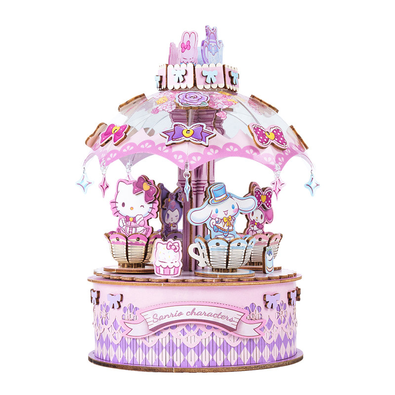 猫的天空之城hellokitty八音盒手工音乐盒三丽鸥旋转茶杯女生礼物