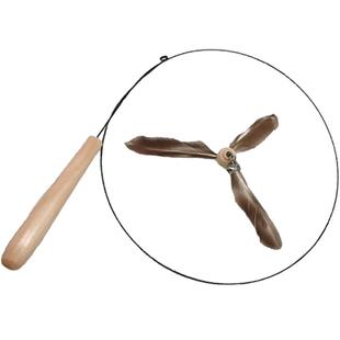 包邮福丸竹蜻蜓高弹逗猫棒长杆钢丝羽毛宠物玩具猫玩具猫用品猫咪