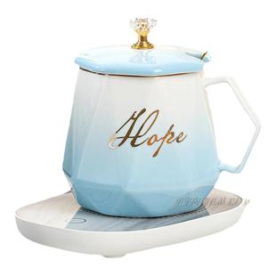 高颜值马克杯配盖勺恒温杯保温陶瓷杯生日礼物元旦伴手礼定制刻字