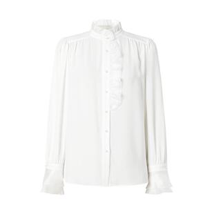 MOISSAC摩萨克秋法式优雅荷叶边长袖衬衫女