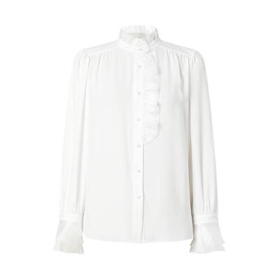 MOISSAC摩萨克秋法式优雅荷叶边长袖衬衫女