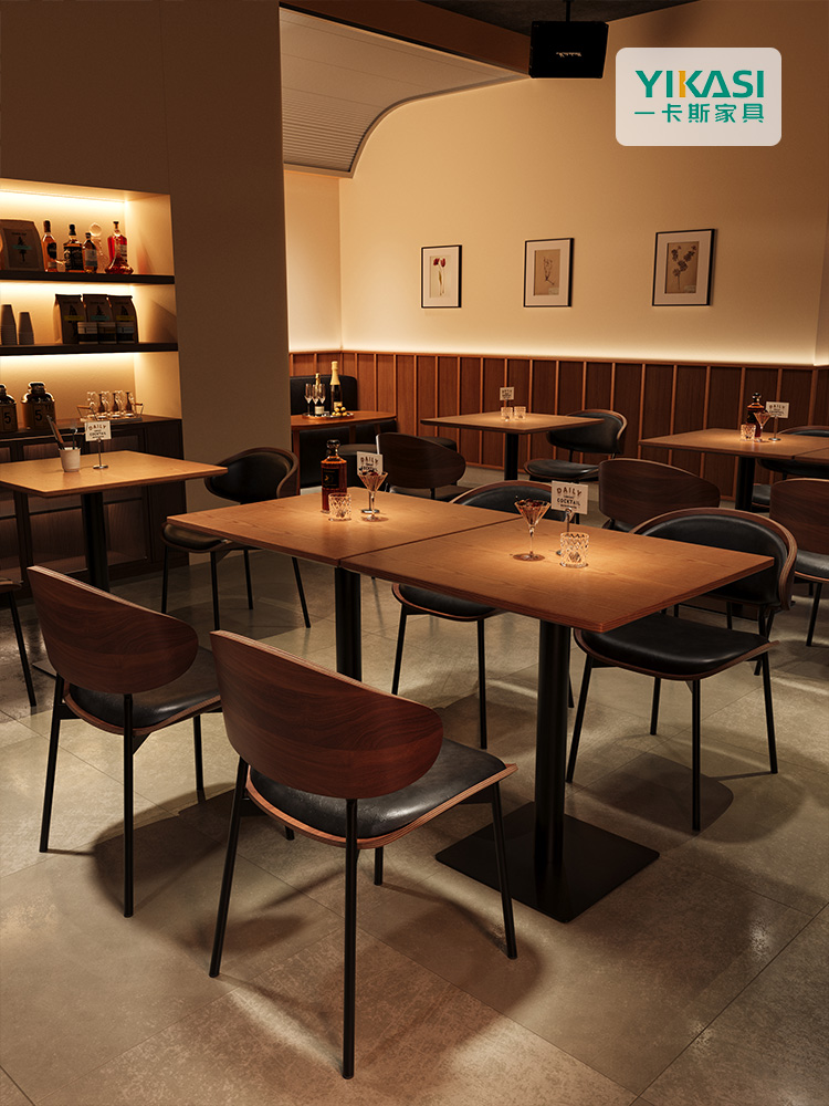 复古酒吧桌椅酒馆清吧西餐厅小吃店餐饮饭店商用咖啡厅店桌子椅子