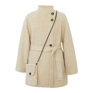 LULUALWAYS我爱露露法式俏皮双面呢绵羊毛中长款大衣女