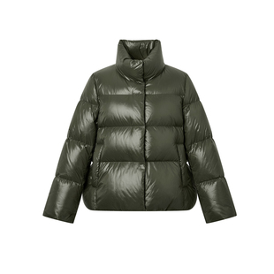 【鸭绒立领】Hazzys哈吉斯时尚宽松面包羽绒服女士秋冬通勤外套