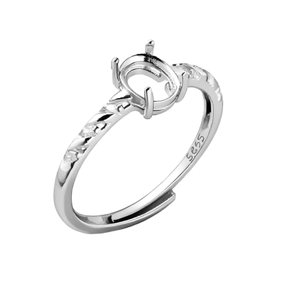 新款通体S925纯银戒指空托戒指托