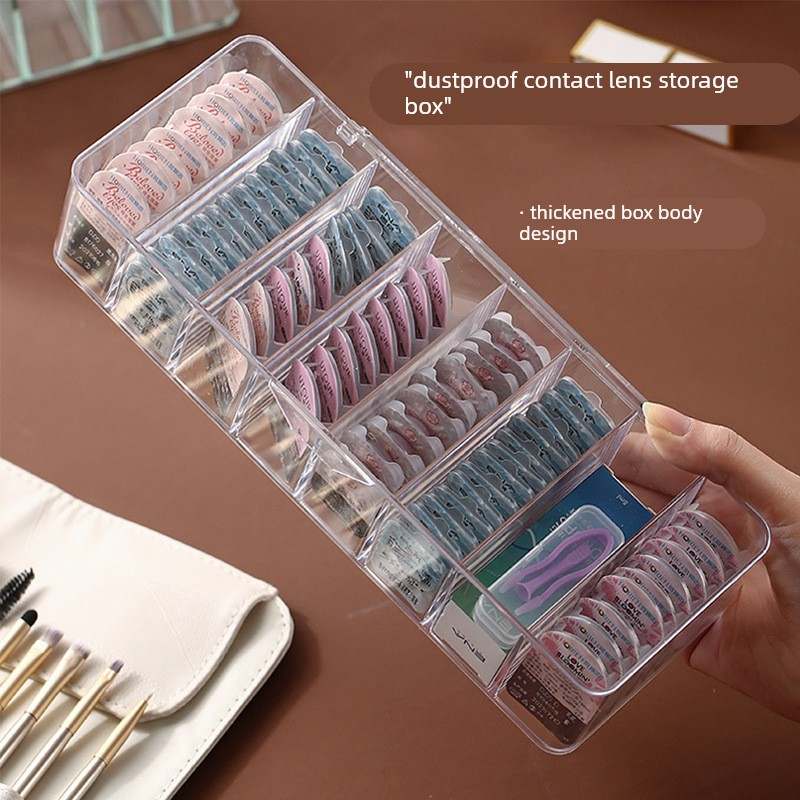 美瞳收纳盒大容量防尘整理置物架桌面便携多格日抛隐形眼镜多副装